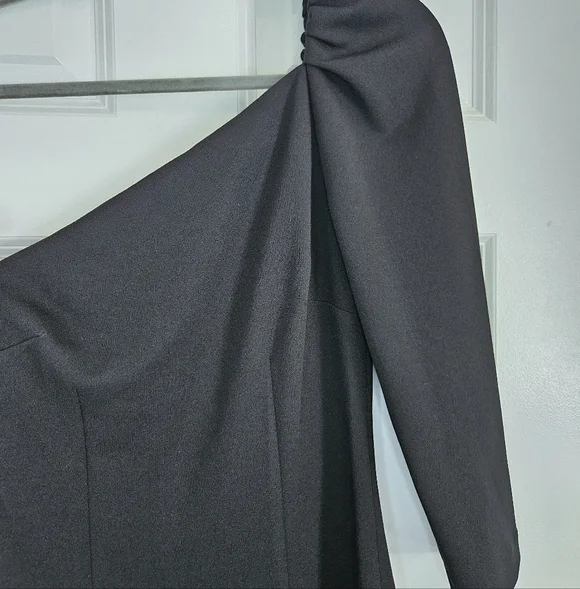 Trina Turk One Shoulder Fancy LBD Little Black Dress XS 2 - Picture 7 of 7